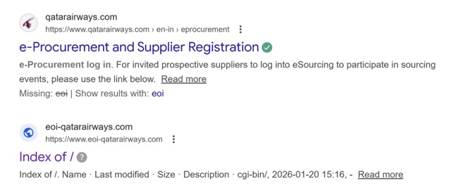 Figure 18 - Open directory observed on a recently registered domain targeting EOI and ranking on Google Search Engine