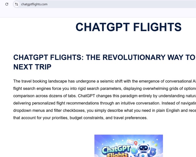 Figure 24 - LLM platform leveraged to allegedly aid with flight related assistance, in a blog style, leading to harvested trip details