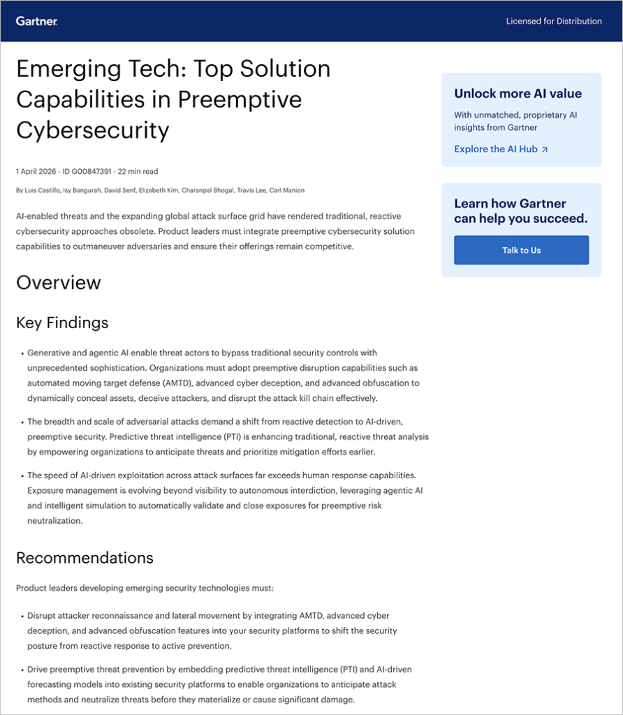 Emerging Tech: Top Solution Capabilities in Preemptive Cybersecurity