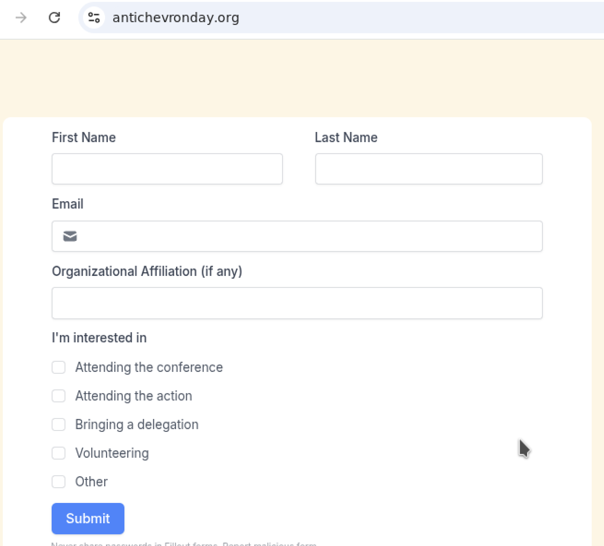 Figure 14b - Domain found hosting an activist-focused campaign centered on opposition to Chevron and its global operations