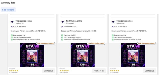 Figure 10 - Paid social media campaign exploiting GTA VI release anticipation by advertising unauthorized pre-order offers from unverified websites